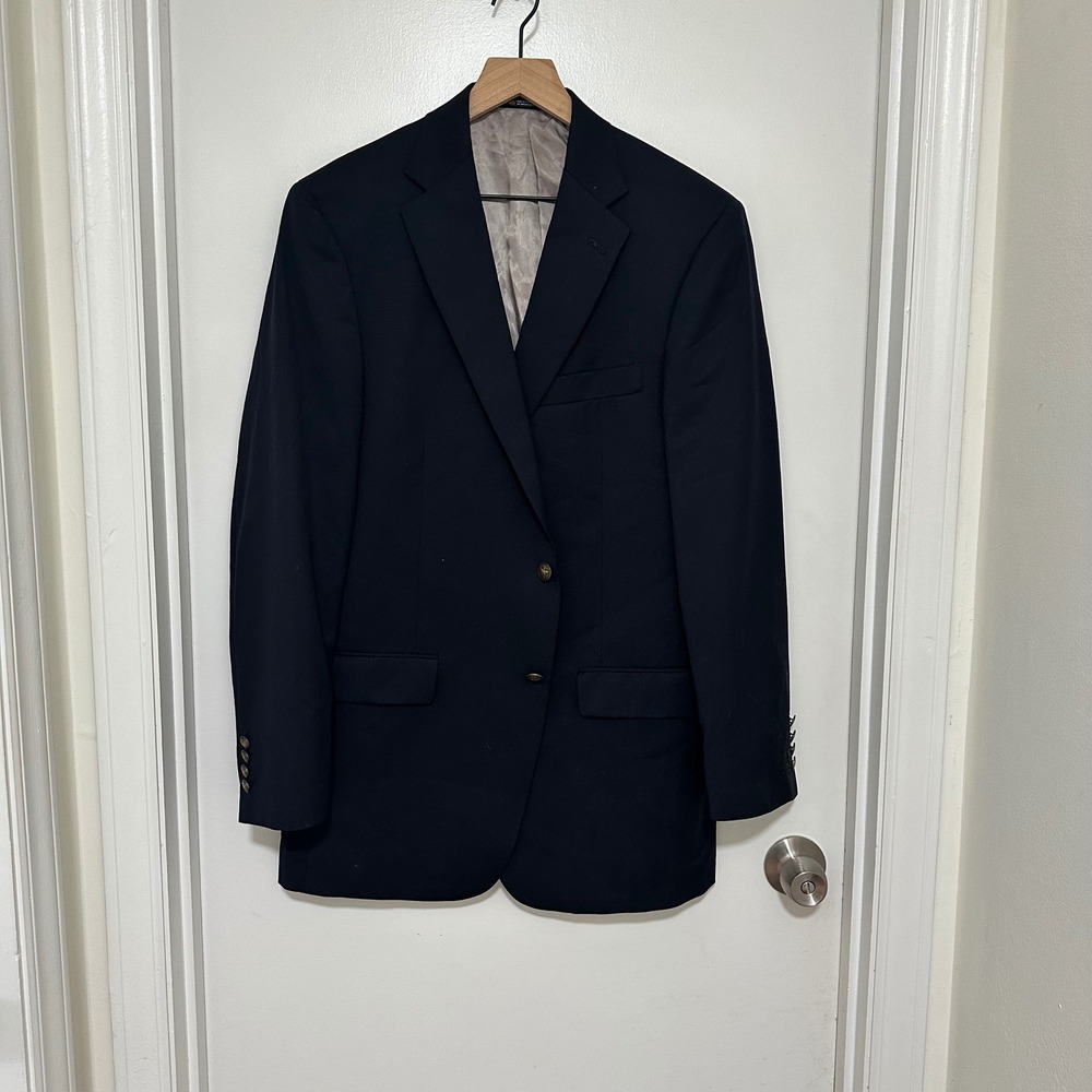 Hart Schaffner Marx | Men's Navy Blue Blazer Sport Coat, Made in USA, Size 41L